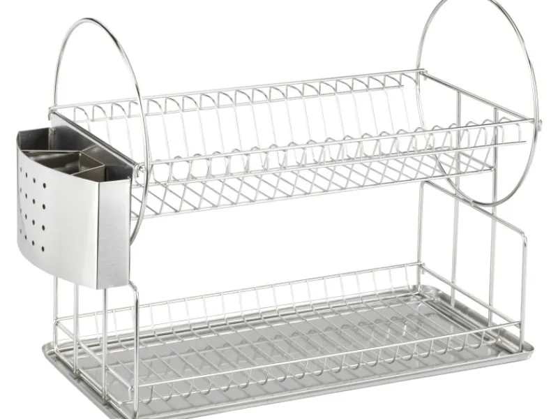 Discount Wenko Küchen-Geschirrabtropfer Exclusiv Duo Edelstahl