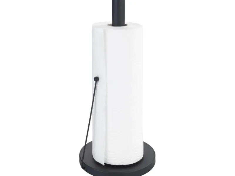 Outlet Wenko Küchenrollenhalter Clayton Pulverbeschichtetes Metall Ø 15 x 33 cm Schwarz