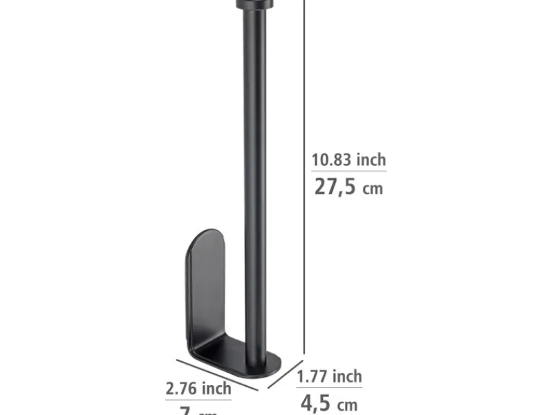 Wenko Küchenrollenhalter Nio Selbstklebend 27,5 cm x 4,5 cm x 7 cm Schwarz< Küchenhelfer