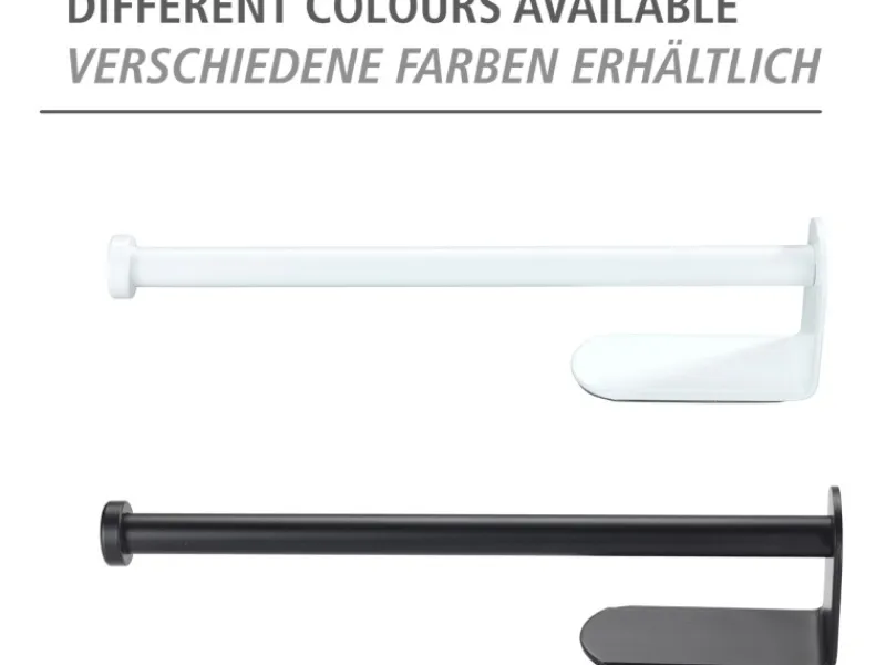 Wenko Küchenrollenhalter Nio Selbstklebend 27,5 cm x 4,5 cm x 7 cm Schwarz< Küchenhelfer