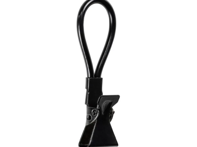 Wenko Küchenhelfer<Klemm-Ösen Metall 1,7 cm x 5,3 cm x 1 cm Schwarz 4 Stück
