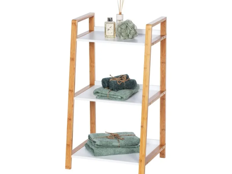 Clearance Wenko Regal Finja Bambus Braun mit 3 Etagen