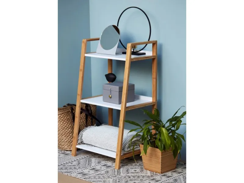 Clearance Wenko Regal Finja Bambus Braun mit 3 Etagen