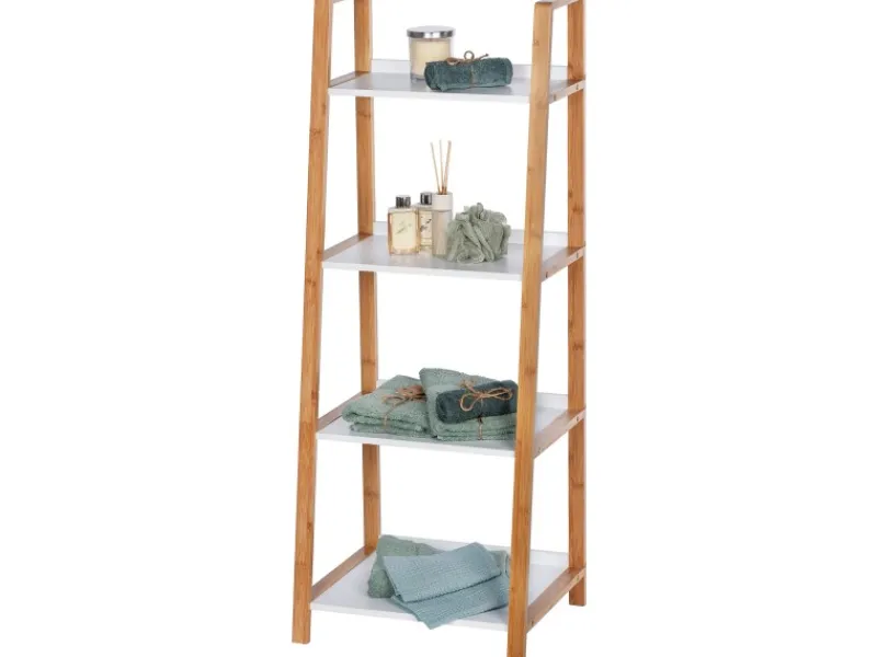 New Wenko Regal Finja Bambus Braun mit 4 Etagen