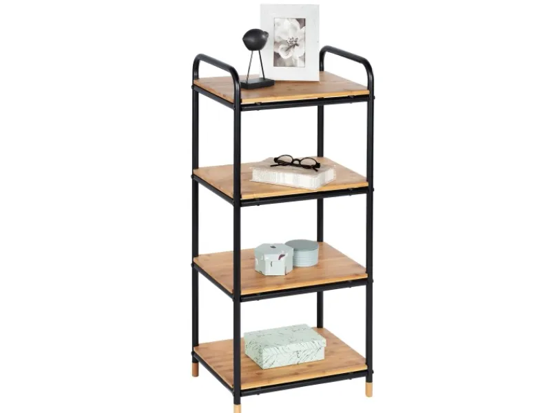 Wenko Küchenregale<Regal Loft Bambus Braun mit 4 Etagen