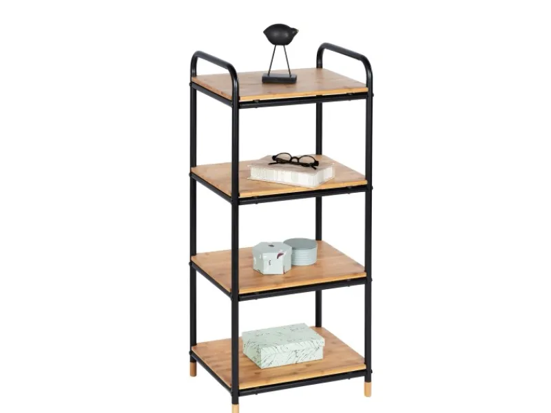 Wenko Küchenregale<Regal Loft Bambus Braun mit 4 Etagen