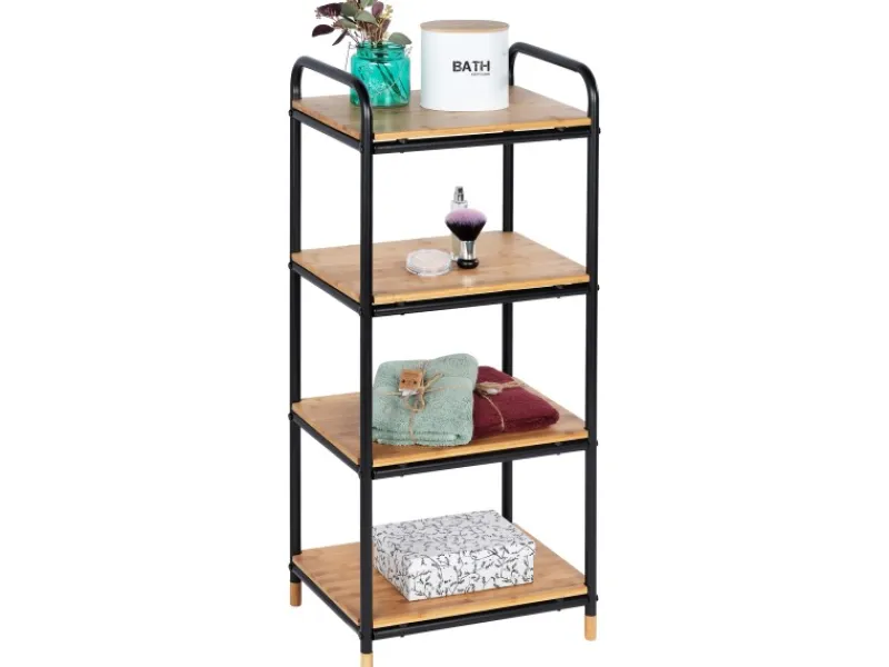 Wenko Küchenregale<Regal Loft Bambus Braun mit 4 Etagen