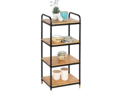 Wenko Küchenregale<Regal Loft Bambus Braun mit 4 Etagen
