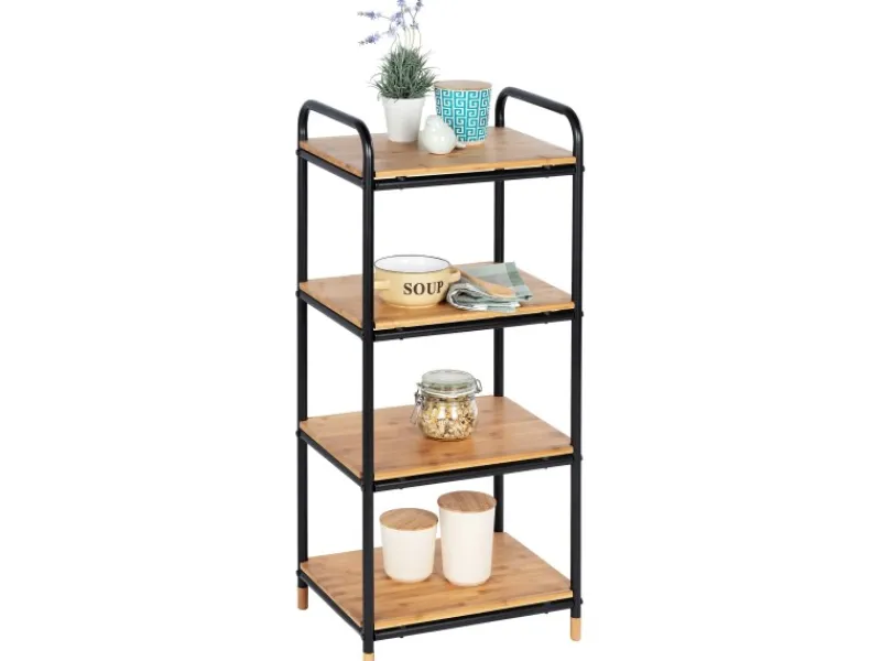 Wenko Küchenregale<Regal Loft Bambus Braun mit 4 Etagen