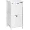 Wenko Regal Oslo Echtholz Weiß 2 Schubladen 76 cm x 36 cm x 36 cm< Küchenregale