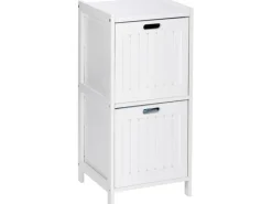 Wenko Regal Oslo Echtholz Weiß 2 Schubladen 76 cm x 36 cm x 36 cm< Küchenregale