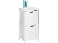 Wenko Regal Oslo Echtholz Weiß 2 Schubladen 76 cm x 36 cm x 36 cm< Küchenregale