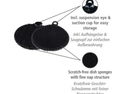 Wenko Silikon Spülschwamm  Soft  2 Stück Black Outdoor Kitchen Schwarz< Pfannen|Herde
