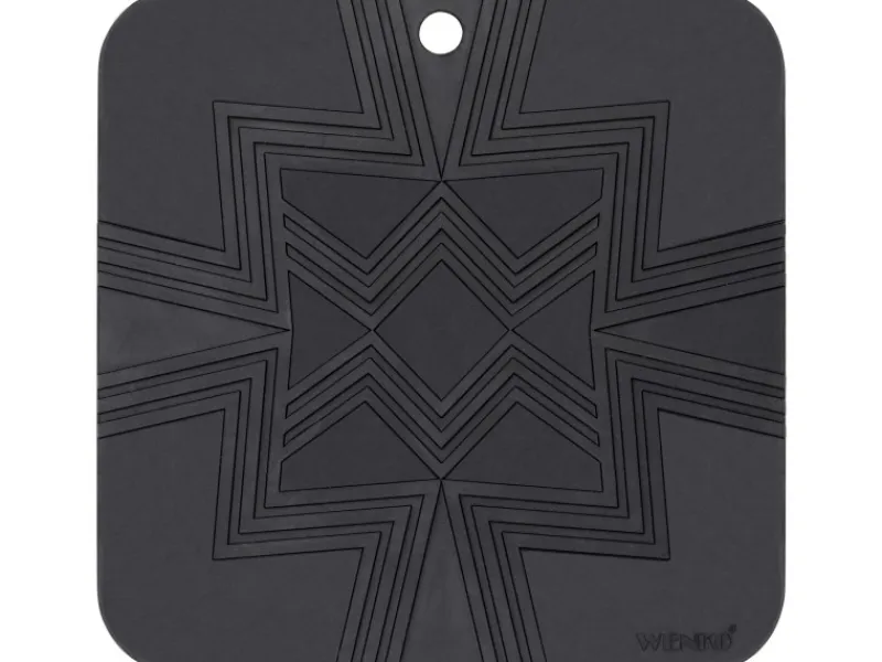 Wenko Pfannen|Küchenhelfer<Silikon-Topfuntersetzer Wesi 16 cm x 16 cm x 0,5 cm Schwarz 2 Stück