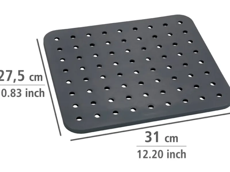 Hot Wenko Spülbeckeneinlage Kristall Eckig 27,5 cm x 1 cm x 31 cm Grau