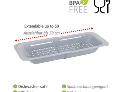 Wenko Spülbecken-Sieb Sivo Ausziehbar 50 cm x 7 cm x 20 cm Grau< Küchenhelfer