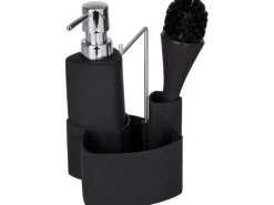 Wenko Spül-Set Empire Schwarz 19 cm x 11 cm x 12,5 cm< Küchenhelfer