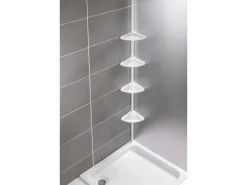 Wenko Teleskop-Regal Opal Stahl Weiß lackiertes Metall 19,5 x 85-250 x 26 cm< Küchenregale