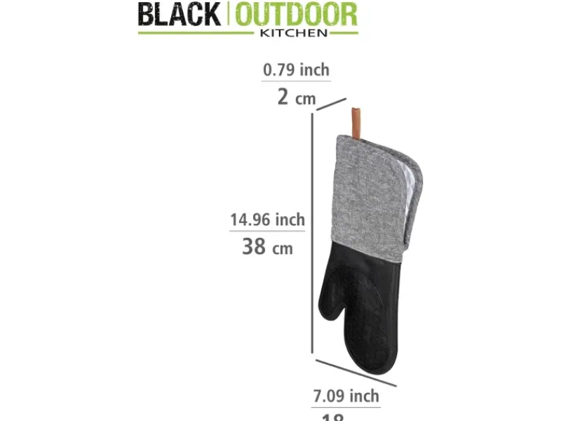 Wenko Topfhandschuhe Ada 2er-Set Silikon-Handflächen Schwarz< Herde