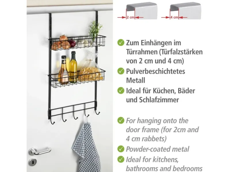 Discount Wenko Türregal zum Aufhängen Schwarz