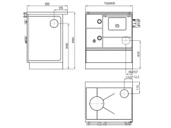 Westminster Küchenofen K 176 FA-90 rechts Stahl Schwarz 5 kW< Herde