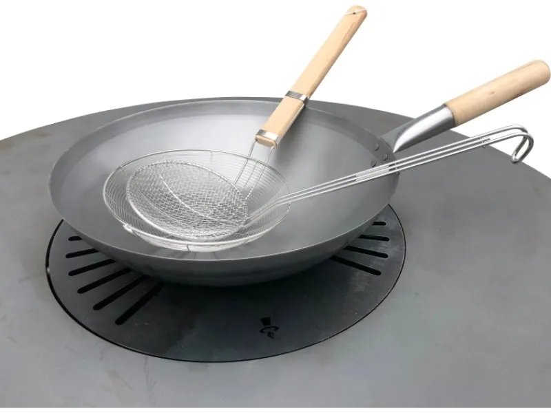 Clearance Remundi Wok-Set 3-teilig Edelstahl 56 cm x 35 cm x 12 cm