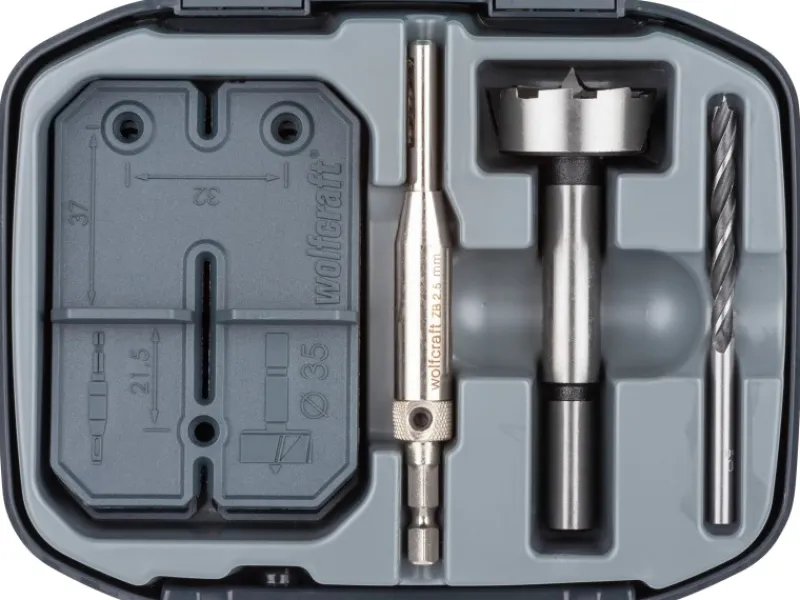 wolfcraft Scharnierloch-Set, Ø 35 mm 5-teilig< Küchenschränke