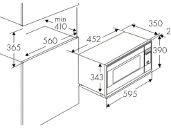 Haushaltsgeräte<Wolkenstein Einbau-Mikrowelle WMW800-20GB EB