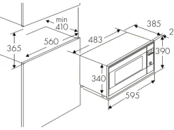 Wolkenstein Einbau-Mikrowelle WMW900-25GB EB< Haushaltsgeräte|Einbauküchen