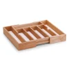 New Zeller Besteckkasten Ausziehbar Gummibaum/Melamin 60 cm x 37,5 cm x 32 cm Natur