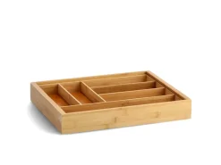 Zeller Besteckkasten Ausziehbar Bambus/HDF 6,5 cm x 35 cm x 43 cm Natur< Küchen-Ordnungssysteme|Besteckkästen