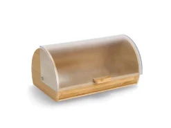Zeller Brotkasten, Bambus/Kunststoff 19 cm x 25 cm x 39 cm Transparent