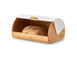 Zeller Küchenhelfer<Brotkasten Bambus/Metall 19 cm x 27 cm x 39 cm