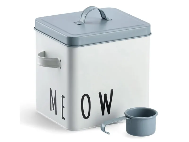 Zeller Futterdose Meow Metall 21 cm x 16,2 cm x 23,4 cm Weiß