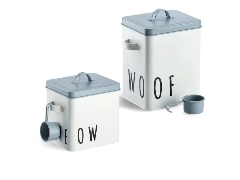 Zeller Futterdose Woof Metall 23,4 cm x 16,2 cm x 25,8 cm Weiß< Vorratsdosen