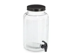 Zeller Getränkespender Glas/Metall 3,9 l Transparent-Schwarz< Geschirr
