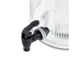 Zeller Getränkespender Glas/Metall 3,9 l Transparent-Schwarz< Geschirr