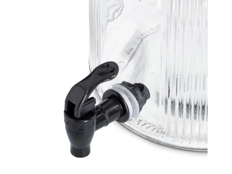 Zeller Getränkespender Glas/Metall 3,9 l Transparent-Schwarz< Geschirr