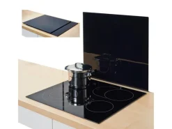 Zeller Schneidebretter|Küchenhelfer<Herdblende-/Abdeckplatte Glas 50 cm x 56 cm Schwarz