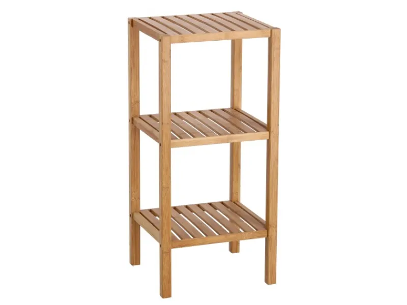 New Zeller Standregal mit 3 Ablagen 37 cm x 33 cm x 80 cm Bambus