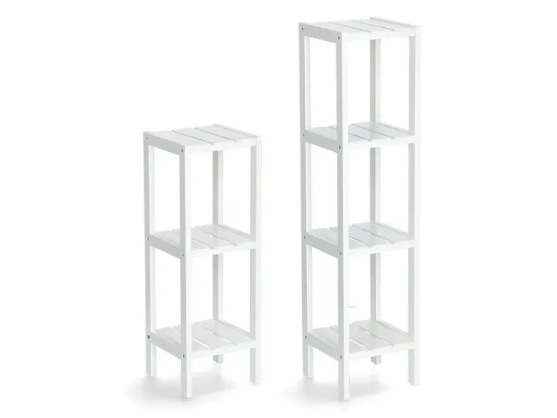Zeller Standregal mit 3 Ablagen MDF 22 cm x 22 cm x 65 cm Weiß< Küchenregale