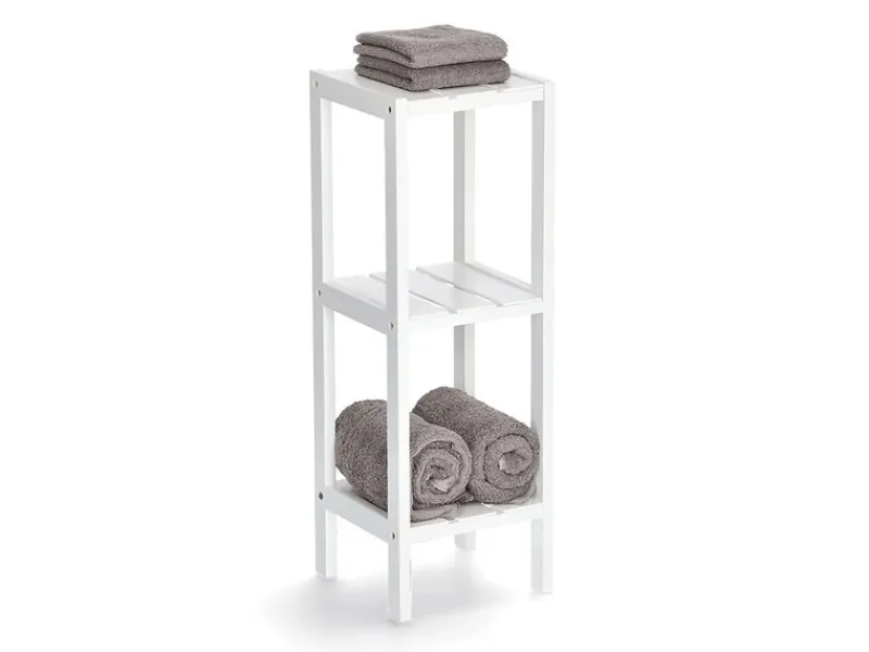 Zeller Standregal mit 3 Ablagen MDF 22 cm x 22 cm x 65 cm Weiß< Küchenregale