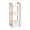 Zeller Küchenregale<Standregal mit 3 Ablagefächern Bambus/MDF 74 cm x 22 cm x 28 cm Weiß
