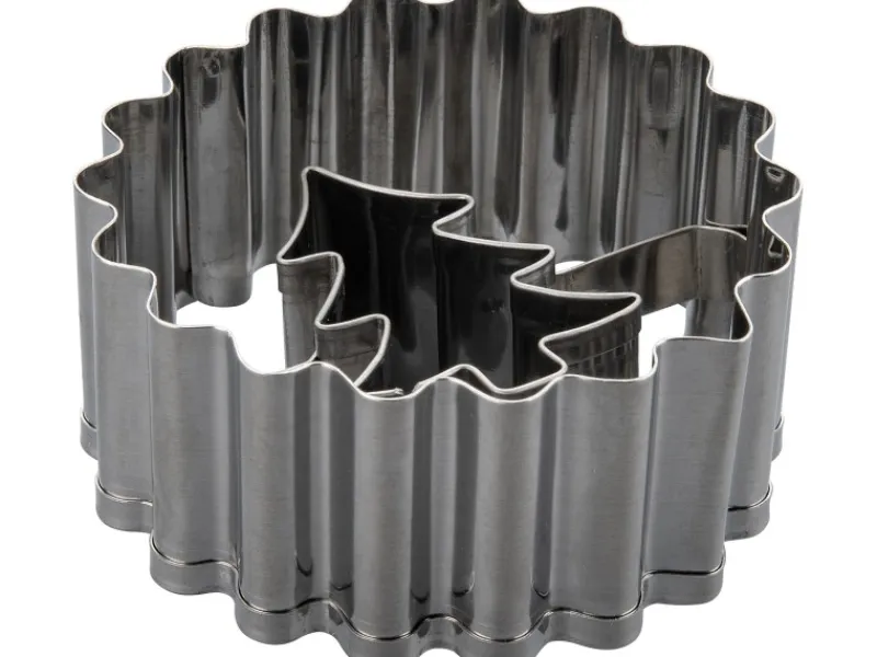Küchenhelfer<Zenker Ausstecher Linzer mit Tannenbaum Ø 54 mm x 36 mm Silber