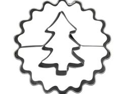 Küchenhelfer<Zenker Ausstecher Linzer mit Tannenbaum Ø 54 mm x 36 mm Silber