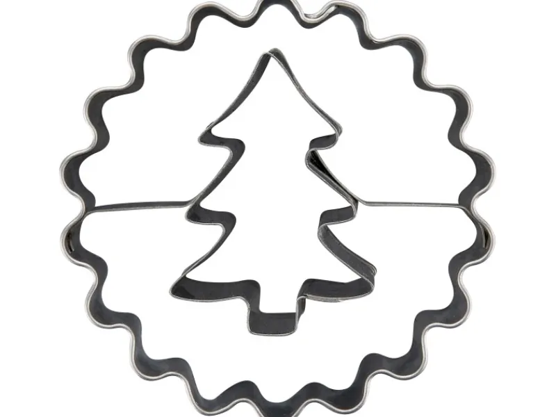 Küchenhelfer<Zenker Ausstecher Linzer mit Tannenbaum Ø 54 mm x 36 mm Silber