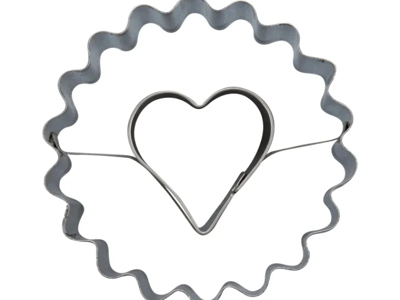 Zenker Ausstecher Linzer mit Herz Ø 54 mm x 36 mm Silber< Küchenhelfer