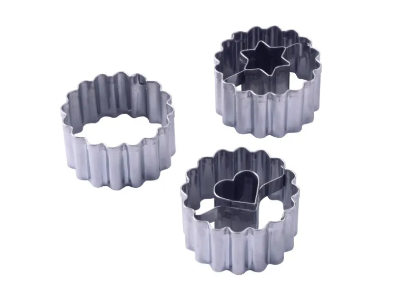 Zenker Patisserie Küchenhelfer<Zenker Ausstecher-Set Linzer Herz und Stern Silber 3-teilig