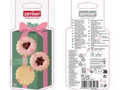 Zenker Patisserie Küchenhelfer<Zenker Ausstecher-Set Linzer Herz und Stern Silber 3-teilig