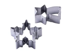 Zenker Patisserie Küchenhelfer<Zenker Ausstecher-Set Sternschnuppe und Schneeflocke Silber 2-teilig